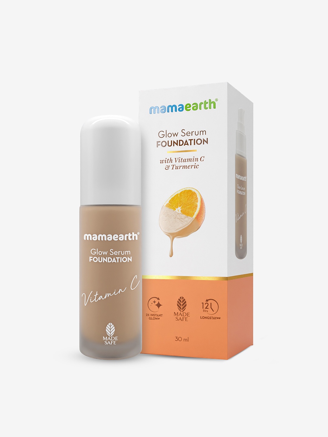 Mamaearth Glow Serum 12 Hour Long Stay Foundation with Turmeric 30 ml - Natural Glow 08, Nude
Mamaearth Glow Serum 12 Hour Long Stay Foundation with Turmeric 30 ml - Natural Glow 08, Nude