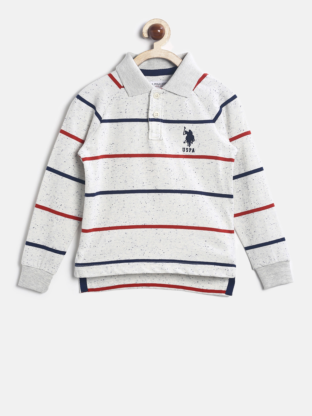 U.S. Polo Assn. Kids Boys White Striped Polo T-shirt 
U.S. Polo Assn. Kids Boys White Striped Polo T-shirt