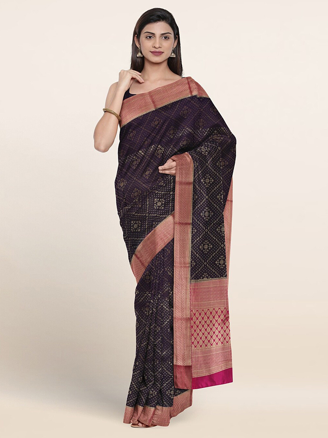 Pothys Ethnic Motifs Woven Design Zari Pure Silk Saree, Navy blue
Pothys Ethnic Motifs Woven Design Zari Pure Silk Saree, Navy blue