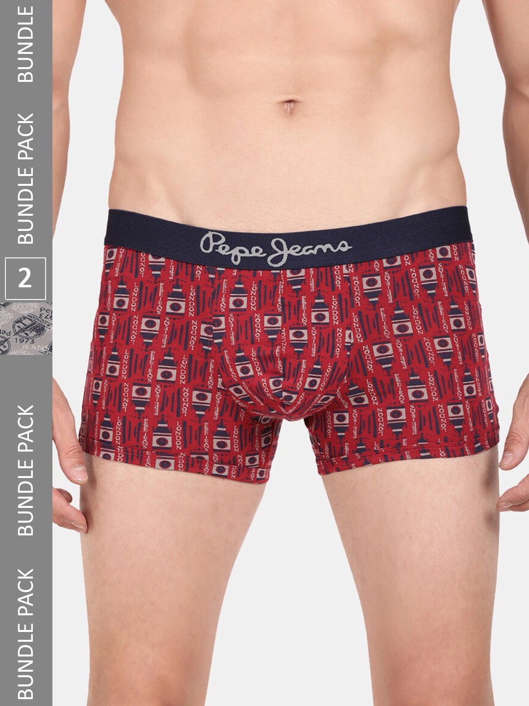 Pepe Jeans Men Pack Of 2 Printed Cotton Trunks CLT05-ELEPHANT SKIN AOP PARRY RED AOP-XL, Grey
Pepe Jeans Men Pack Of 2 Printed Cotton Trunks CLT05-ELEPHANT SKIN AOP PARRY RED AOP-XL, Grey