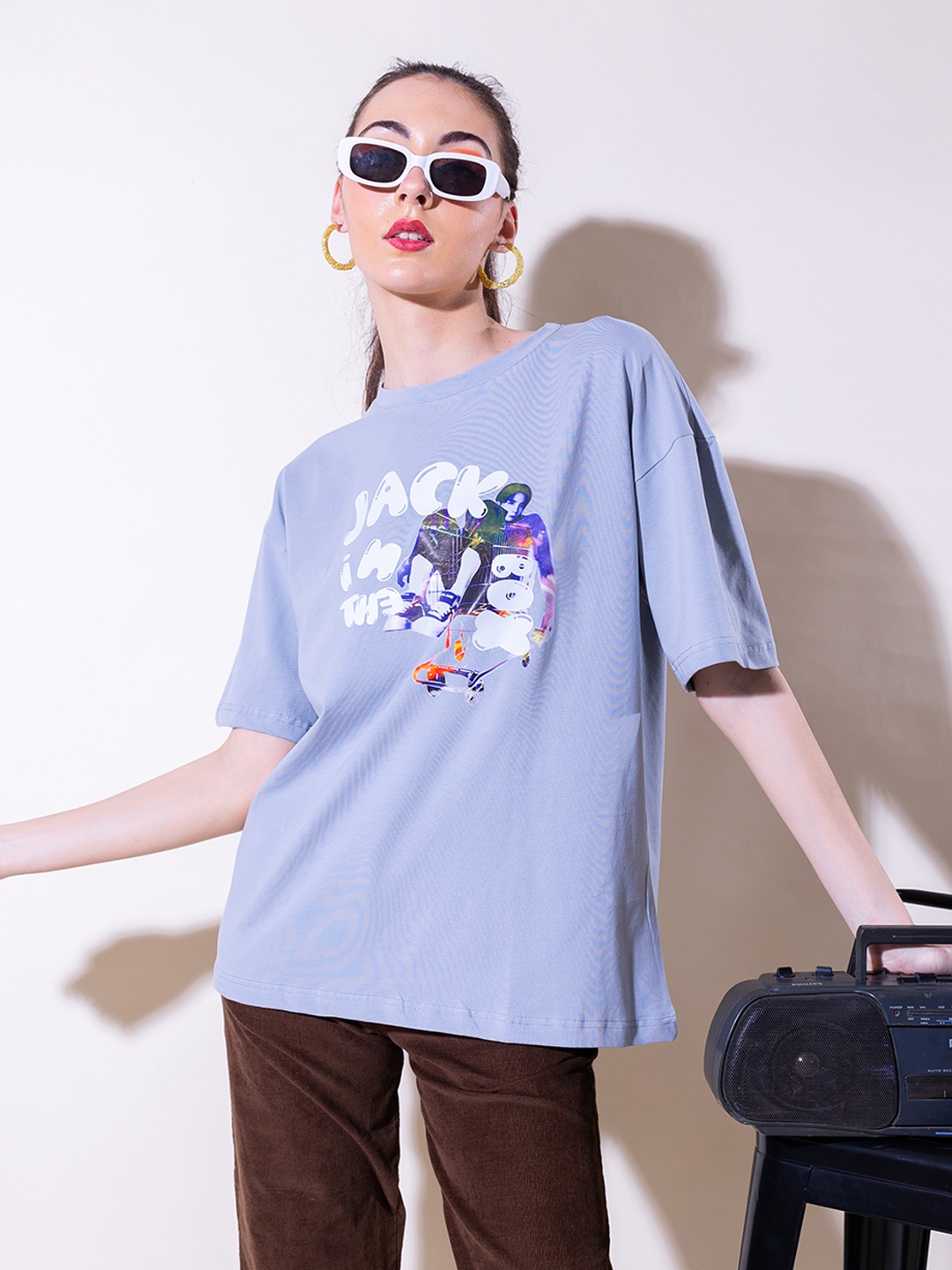 Stylecast X Hersheinbox Round Neck BTS JHope Printed Relaxed Fit Cotton Longline T-shirt, Grey
Stylecast X Hersheinbox Round Neck BTS JHope Printed Relaxed Fit Cotton Longline T-shirt, Grey