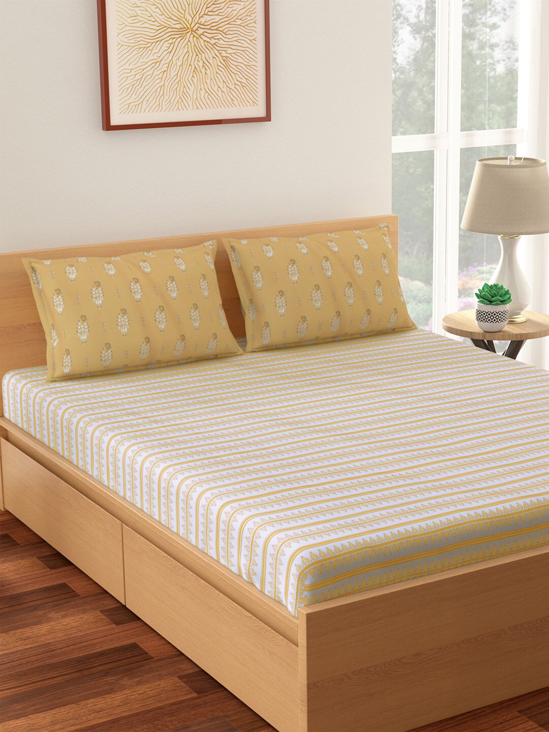 Living scapes by Pantaloons White & Yellow 144 TC Flat Queen Bedsheet with 2 Pillow Covers
Living scapes by Pantaloons White & Yellow 144 TC Flat Queen Bedsheet with 2 Pillow Covers