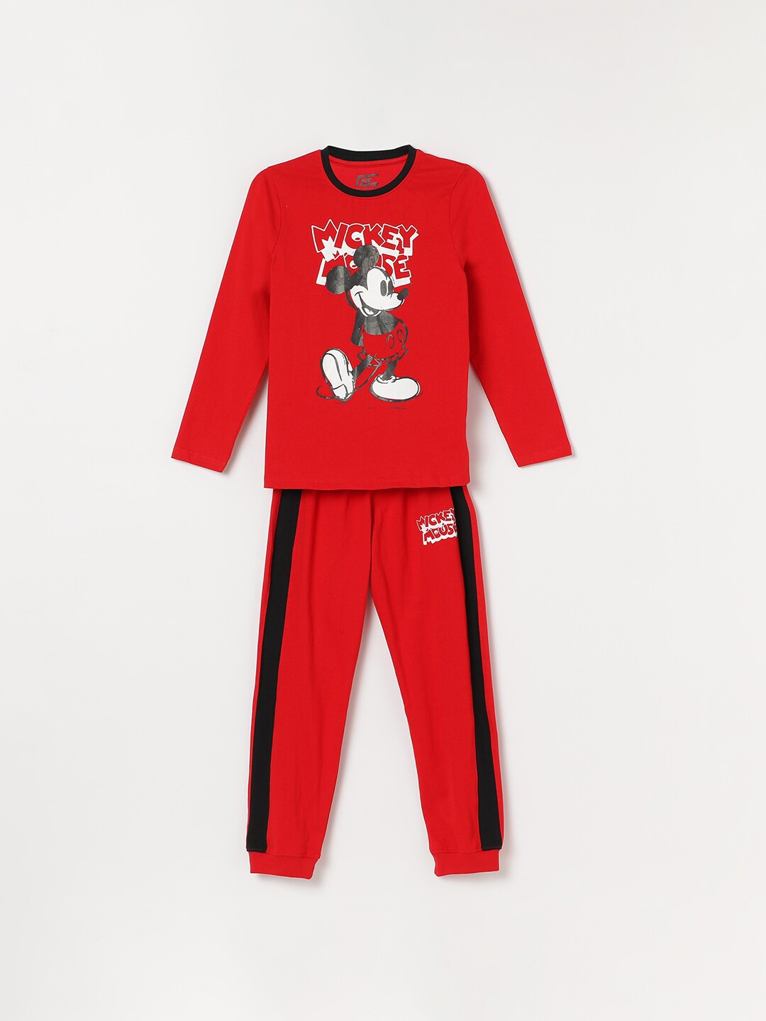 Fame Forever by Lifestyle Boys Mickey Mouse Printed Pure Cotton T-shirt with Joggers, Red
Fame Forever by Lifestyle Boys Mickey Mouse Printed Pure Cotton T-shirt with Joggers, Red