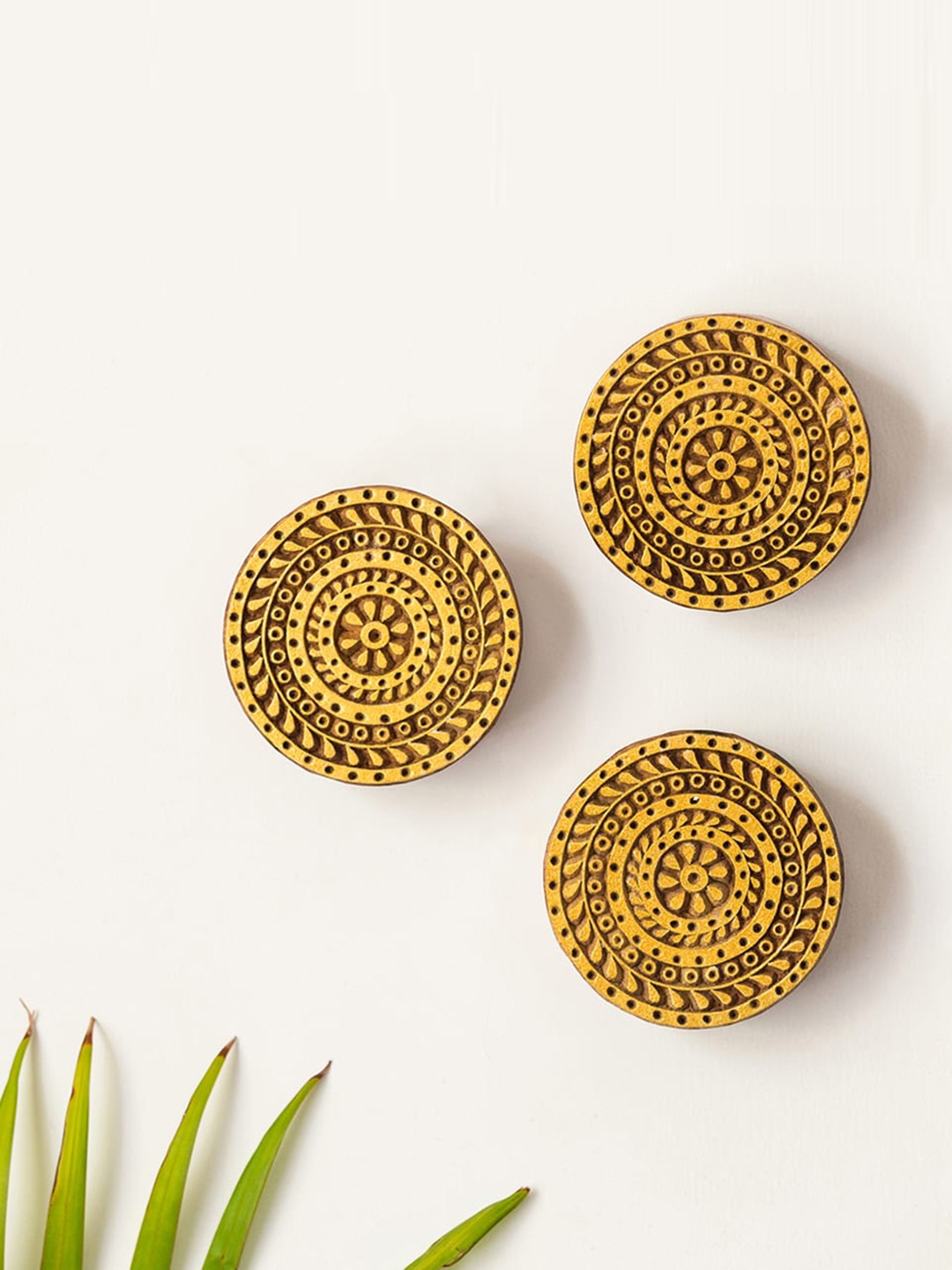 ExclusiveLane Artisanal Blocks Of India 3 Pcs Yellow & Brown Textured Mandali Triplets Hanging Wooden Wall Decor
ExclusiveLane Artisanal Blocks Of India 3 Pcs Yellow & Brown Textured Mandali Triplets Hanging Wooden Wall Decor