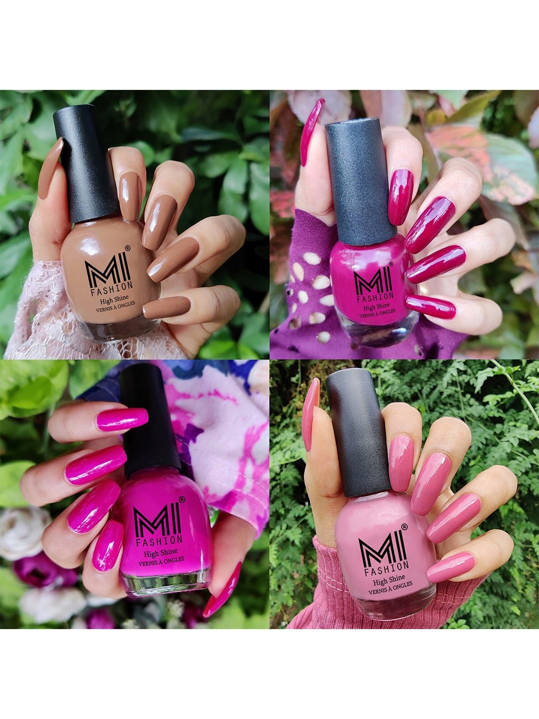 MI FASHION Set of 4 High Shine Vernis A Ongles Nail Polish 15ml Each - 22, 34, 35, 39, Brown
MI FASHION Set of 4 High Shine Vernis A Ongles Nail Polish 15ml Each - 22, 34, 35, 39, Brown