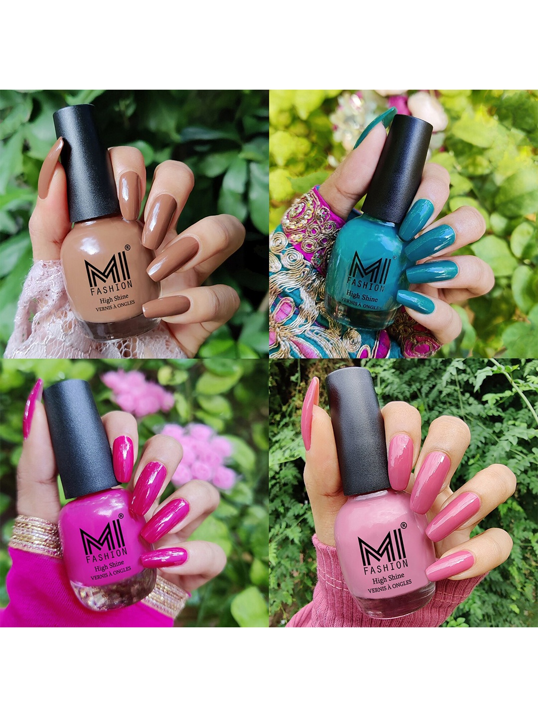 MI FASHION Set Of 4 High Shine Long Lasting Glossy Nail Paints - 15ml Each, Brown
MI FASHION Set Of 4 High Shine Long Lasting Glossy Nail Paints - 15ml Each, Brown