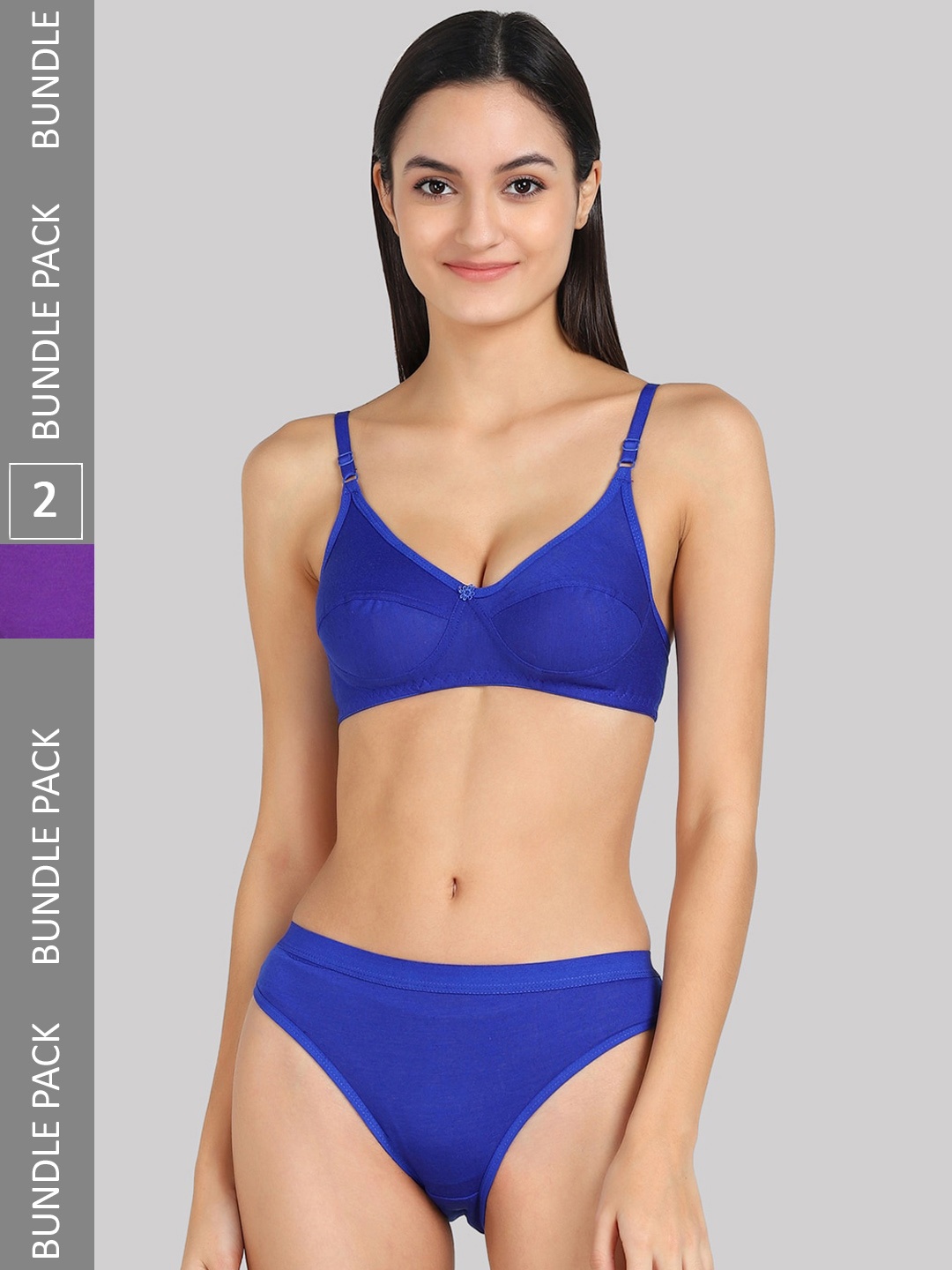 AROUSY Pack Of 2 Mid-Rise Non-Padded Cotton Lingerie Set E_A-Ruchii-Set_Blue,Purple_30
AROUSY Pack Of 2 Mid-Rise Non-Padded Cotton Lingerie Set E_A-Ruchii-Set_Blue,Purple_30