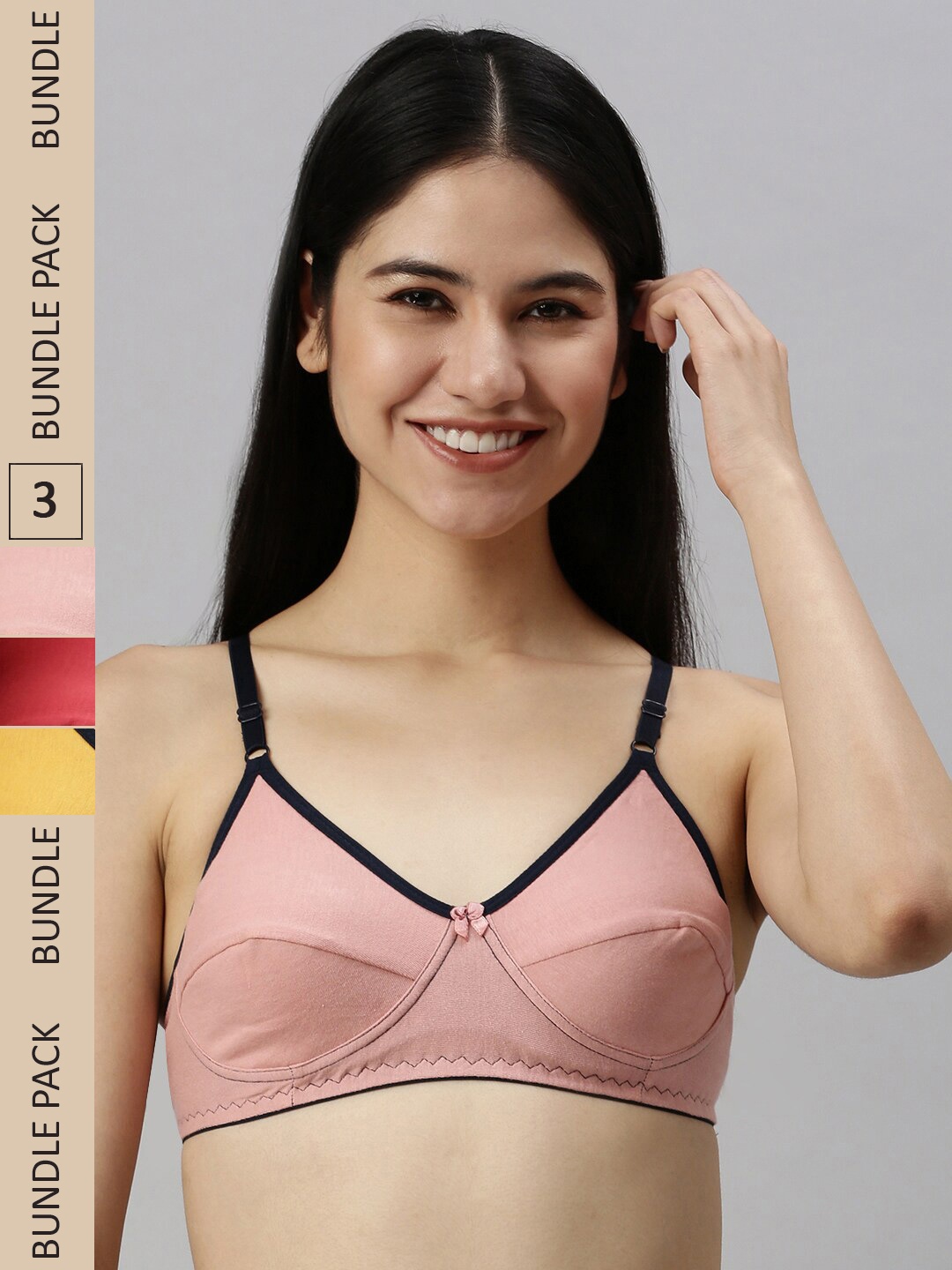 Kryptic Pack Of 3 Non-Padded & Non-Wired Full Coverage Pure Cotton Everyday Bras, Pink
Kryptic Pack Of 3 Non-Padded & Non-Wired Full Coverage Pure Cotton Everyday Bras, Pink