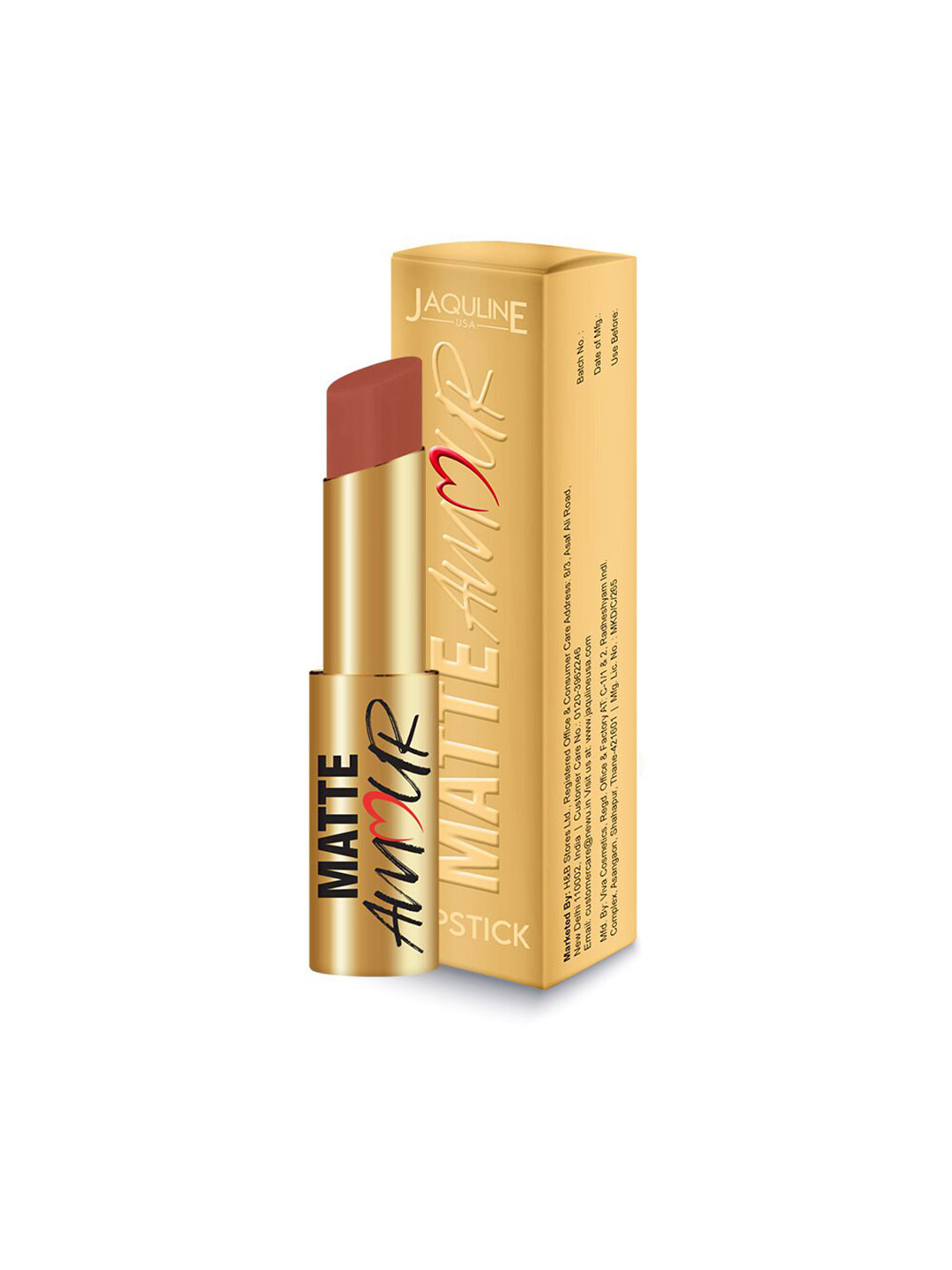 Jaquline USA Matte Amour All Day Wear Lightweight Lipstick 3.5g - Erotic 11, Brown
Jaquline USA Matte Amour All Day Wear Lightweight Lipstick 3.5g - Erotic 11, Brown