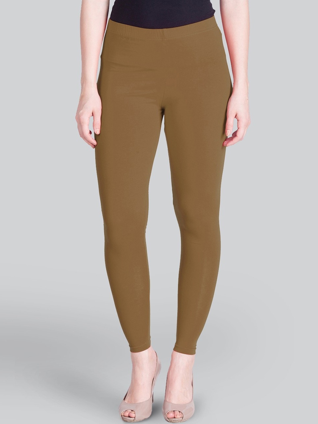 LYRA 4-Way Stretch Ankle-Length Leggings, Brown
