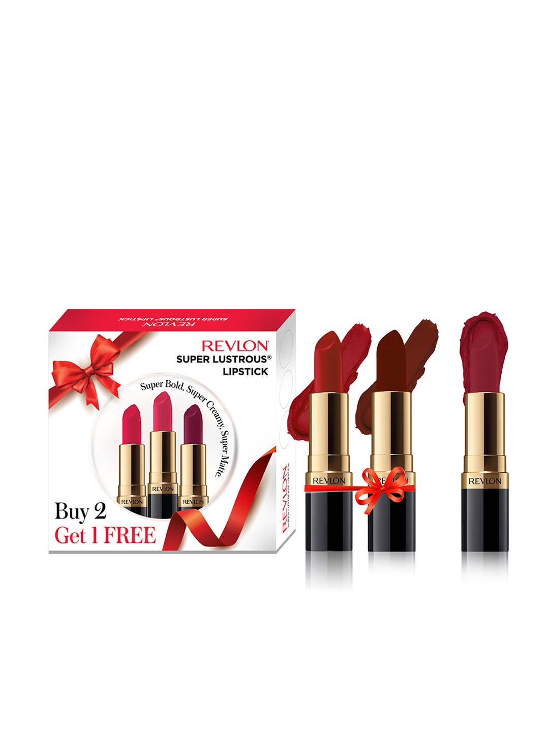 Revlon Super Lustrous Creamy Bold Matte Lipstick Combo - 4.2g Each - Buy 2 Get 1 Free, Red
Revlon Super Lustrous Creamy Bold Matte Lipstick Combo - 4.2g Each - Buy 2 Get 1 Free, Red