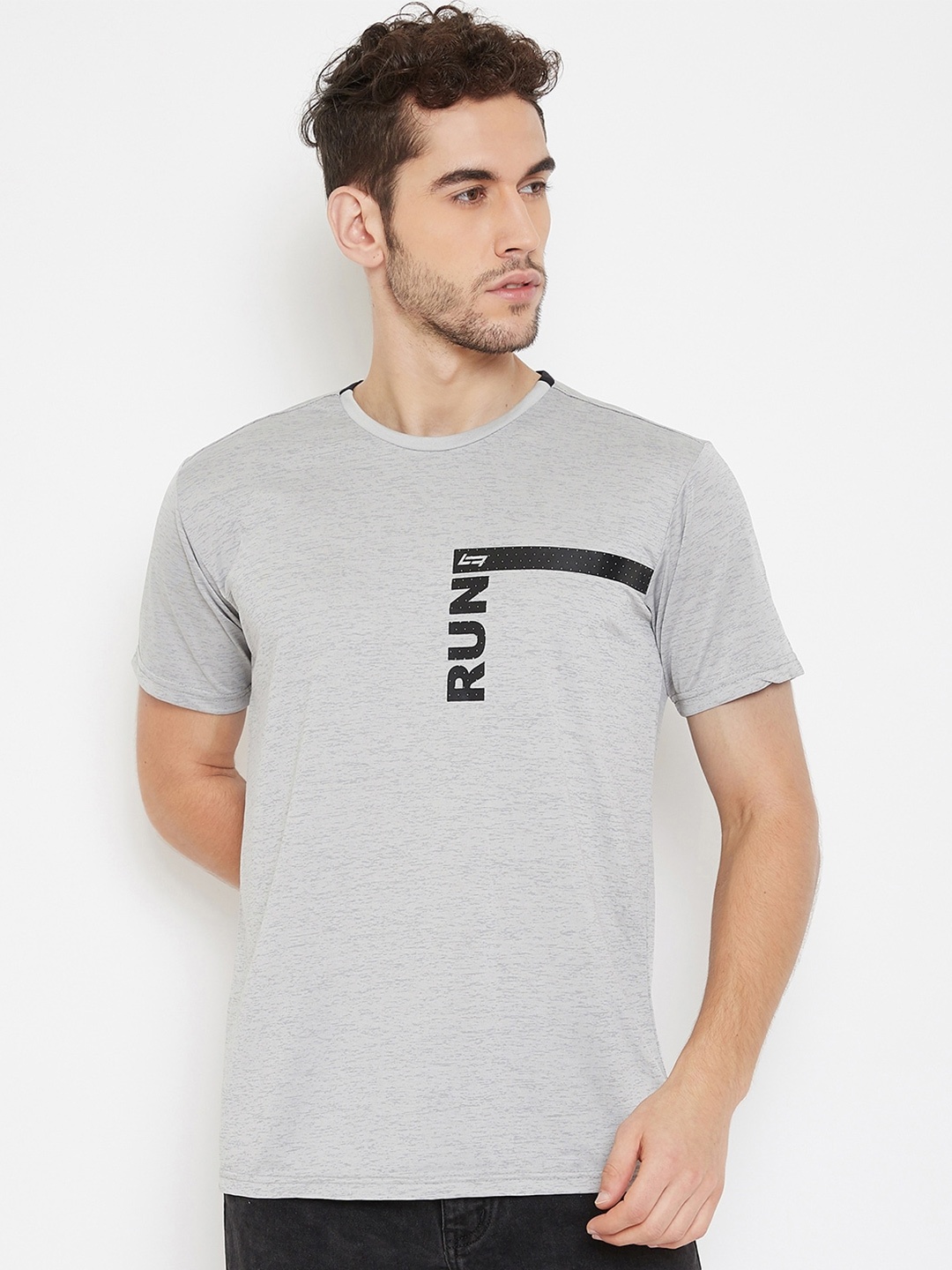 NEVA Men Round Neck Short Sleeve T-shirt, Grey