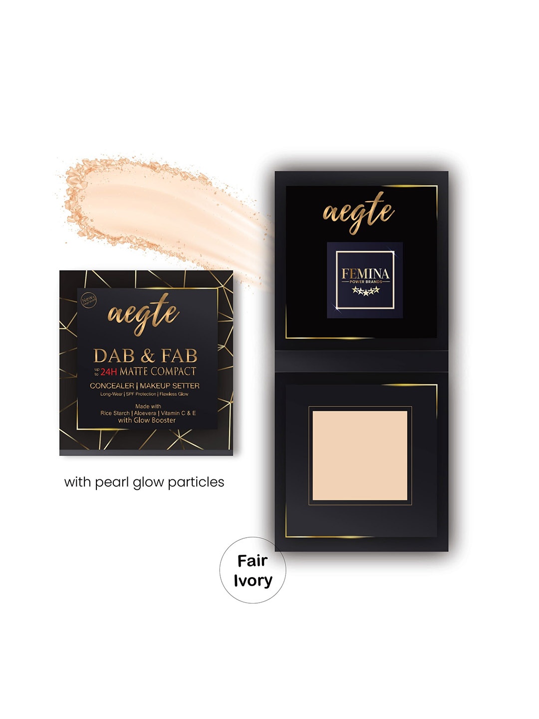 Aegte Dab & Fab 24-HR Stay Matte Compact Powder with SPF Protection 8g - Fair Ivory, Beige
Aegte Dab & Fab 24-HR Stay Matte Compact Powder with SPF Protection 8g - Fair Ivory, Beige