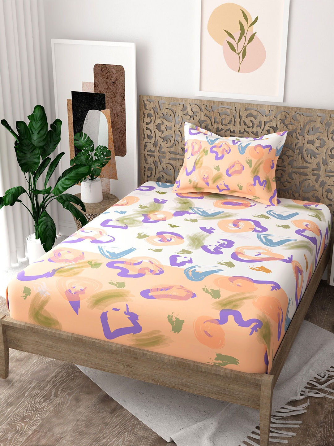 EverHOME White & Orange Abstract 160 TC Flat Pure Cotton Single Bedsheet & 1 Pillow Cover
EverHOME White & Orange Abstract 160 TC Flat Pure Cotton Single Bedsheet & 1 Pillow Cover