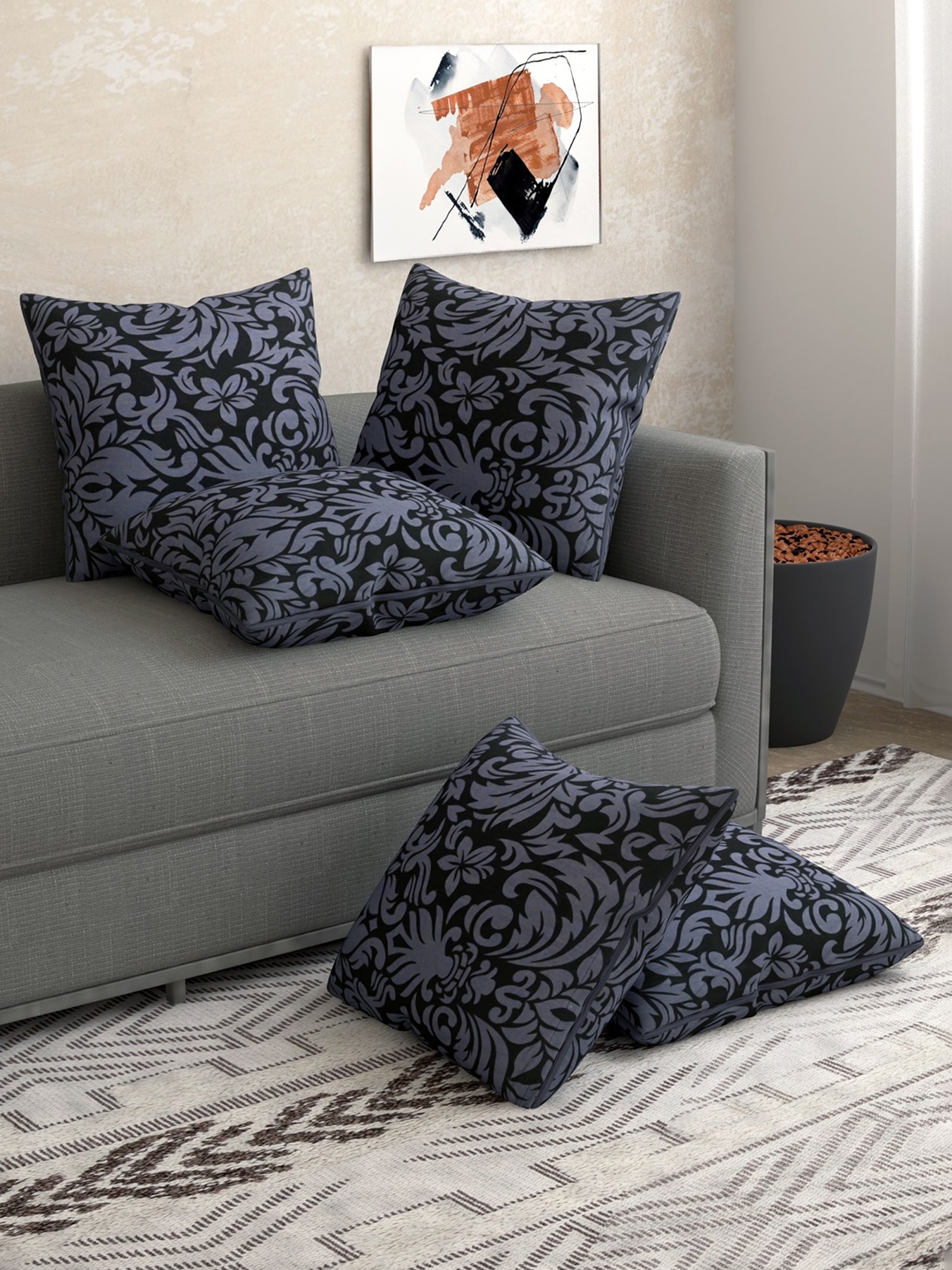 Salona Bichona Gulmohar Navy Blue & Grey 5 Pcs Ethnic Motifs Printed Cotton Cushion Covers
Salona Bichona Gulmohar Navy Blue & Grey 5 Pcs Ethnic Motifs Printed Cotton Cushion Covers