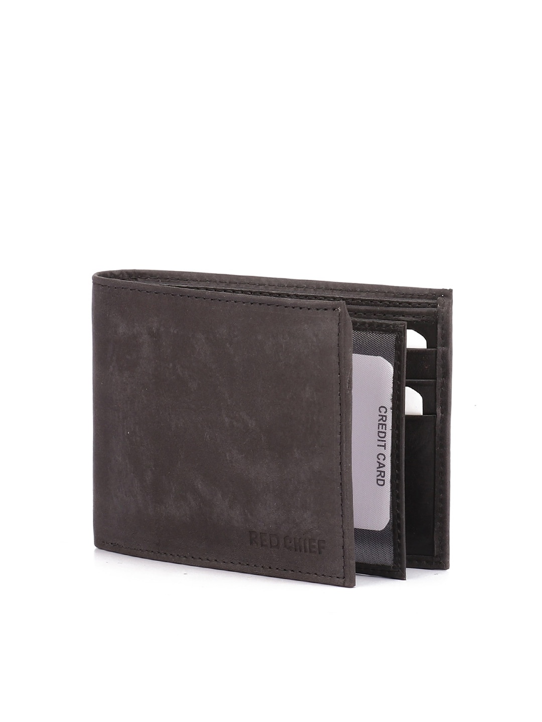 Red Chief Men Leather Two Fold Wallet, Navy blue