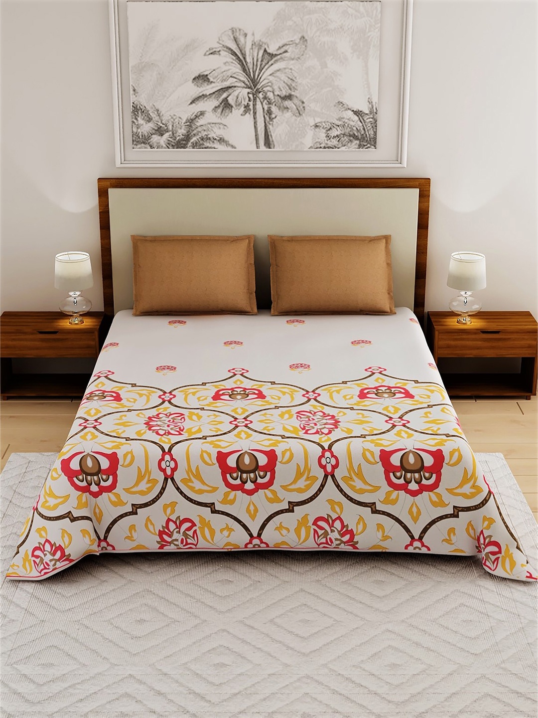 Salona Bichona Invention Cream-Coloured Flat Cotton Queen Bedsheet With 2 Pillow Covers
Salona Bichona Invention Cream-Coloured Flat Cotton Queen Bedsheet With 2 Pillow Covers