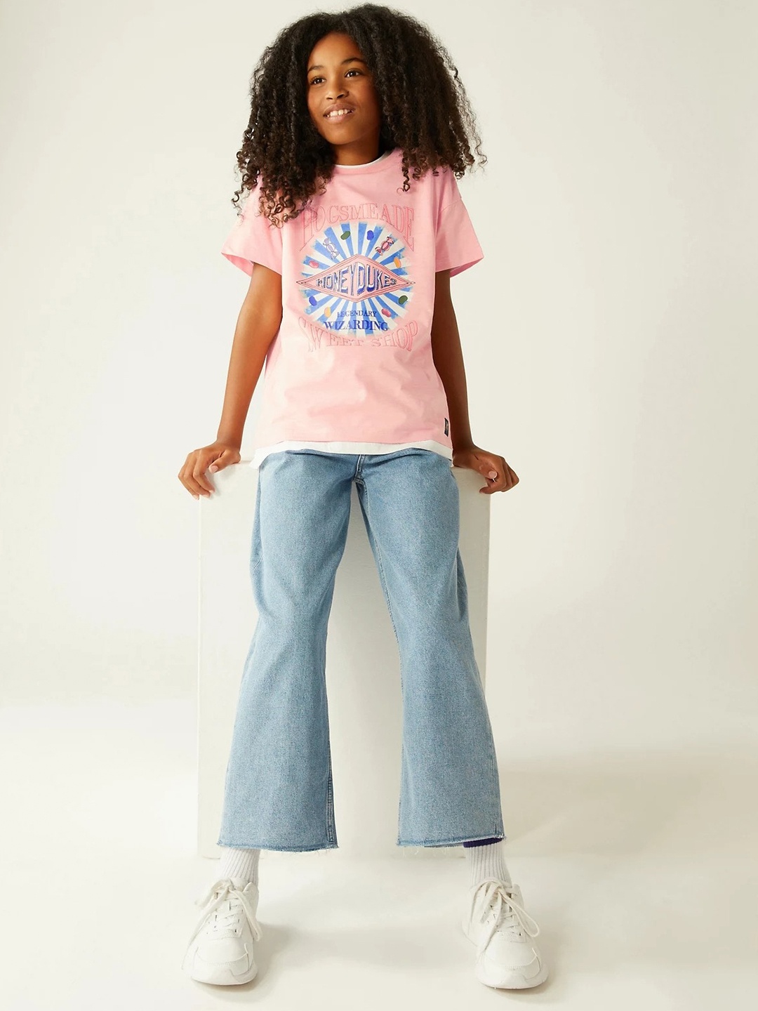 Marks & Spencer Girls Typography Printed Drop-Shoulder Sleeves Pure Cotton T-shirt, Peach
Marks & Spencer Girls Typography Printed Drop-Shoulder Sleeves Pure Cotton T-shirt, Peach