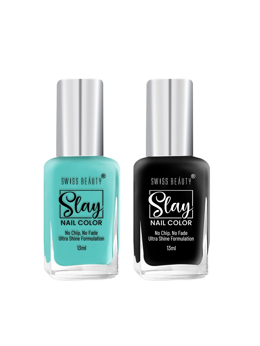 SWISS BEAUTY Set Of 2 Ultra Shine Slay Nail Polish 13ml Each - Midnight 22 & Blu Sky 11, Blue
SWISS BEAUTY Set Of 2 Ultra Shine Slay Nail Polish 13ml Each - Midnight 22 & Blu Sky 11, Blue