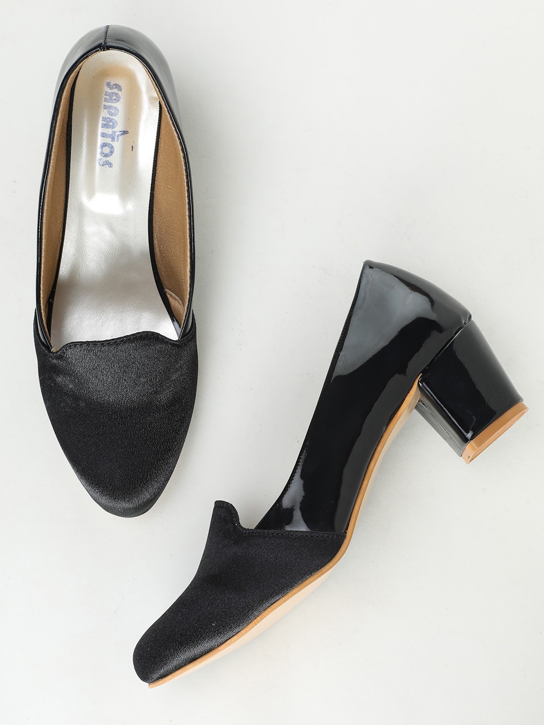SAPATOS Closed Back Block Heels, Black