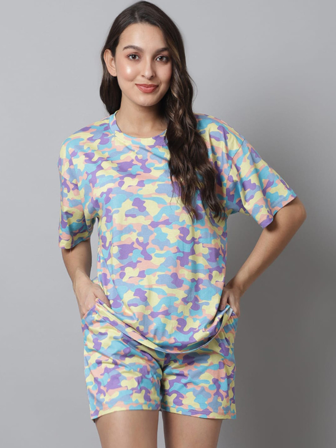 Kanvin Camouflage Printed Night Suit, Blue
Kanvin Camouflage Printed Night Suit, Blue