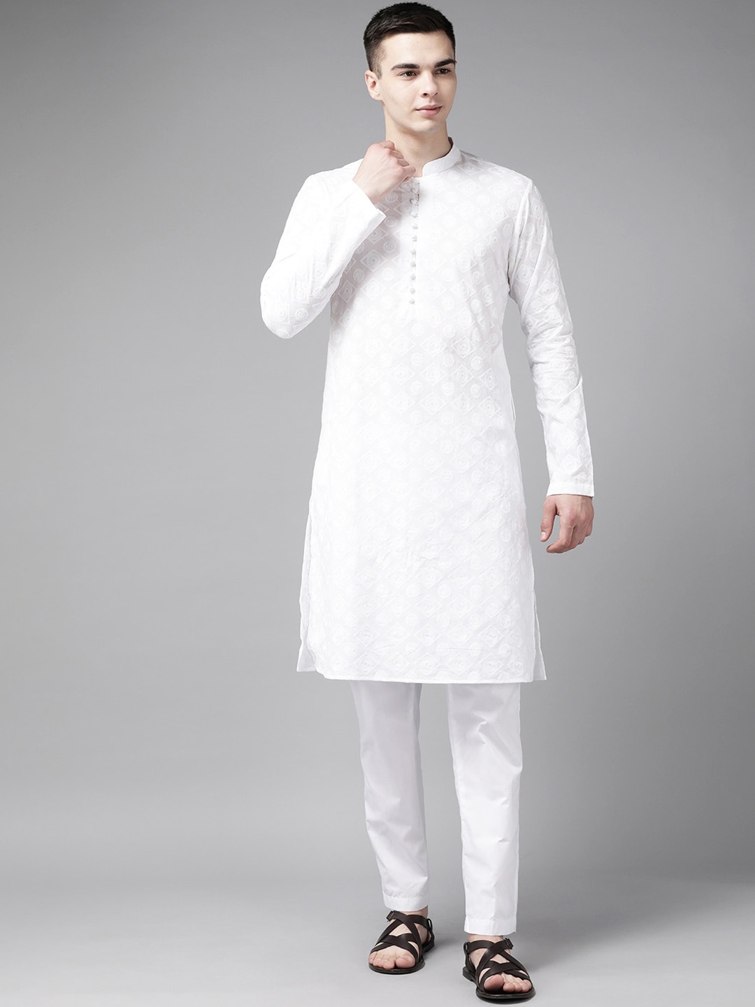 See Designs Ethnic Motif Embroidered Mandarin Collar Pure Cotton Straight Kurta, White
See Designs Ethnic Motif Embroidered Mandarin Collar Pure Cotton Straight Kurta, White
