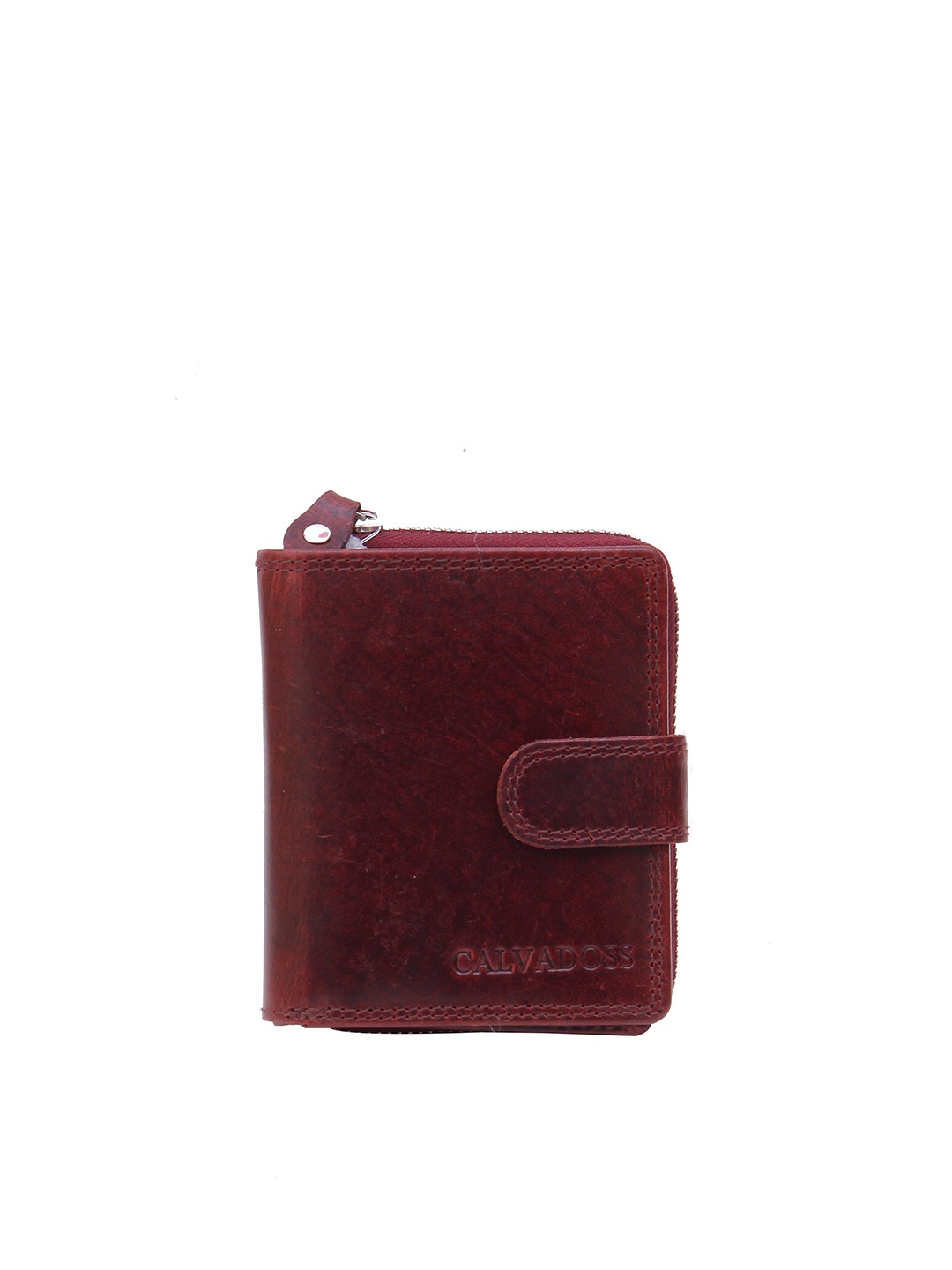 Calvadoss Women Leather Zip Around Wallet, Brown