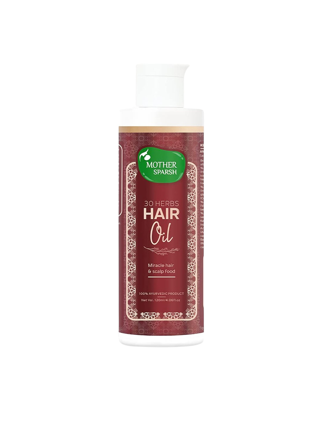 Mother Sparsh 30 Herbs Hair Oil for Hair Fall Control & Healthy Scalp - 120 ml, Maroon
Mother Sparsh 30 Herbs Hair Oil for Hair Fall Control & Healthy Scalp - 120 ml, Maroon