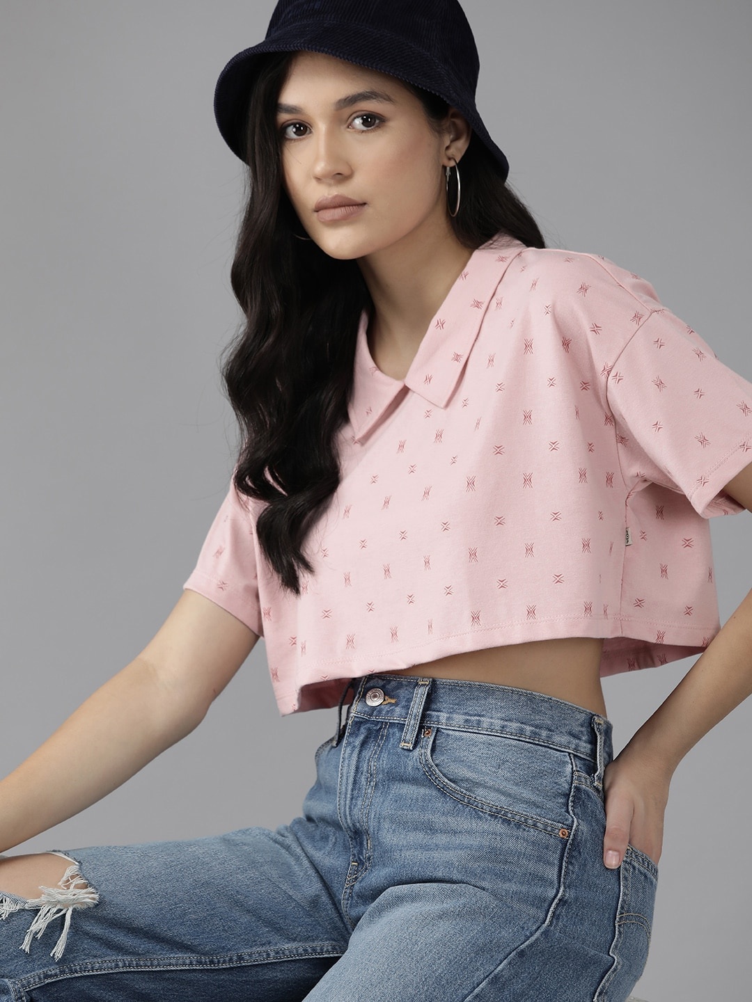 The Roadster Lifestyle Co. Printed Polo Collar Drop-Shoulder Sleeves Boxy T-shirt, Pink
The Roadster Lifestyle Co. Printed Polo Collar Drop-Shoulder Sleeves Boxy T-shirt, Pink