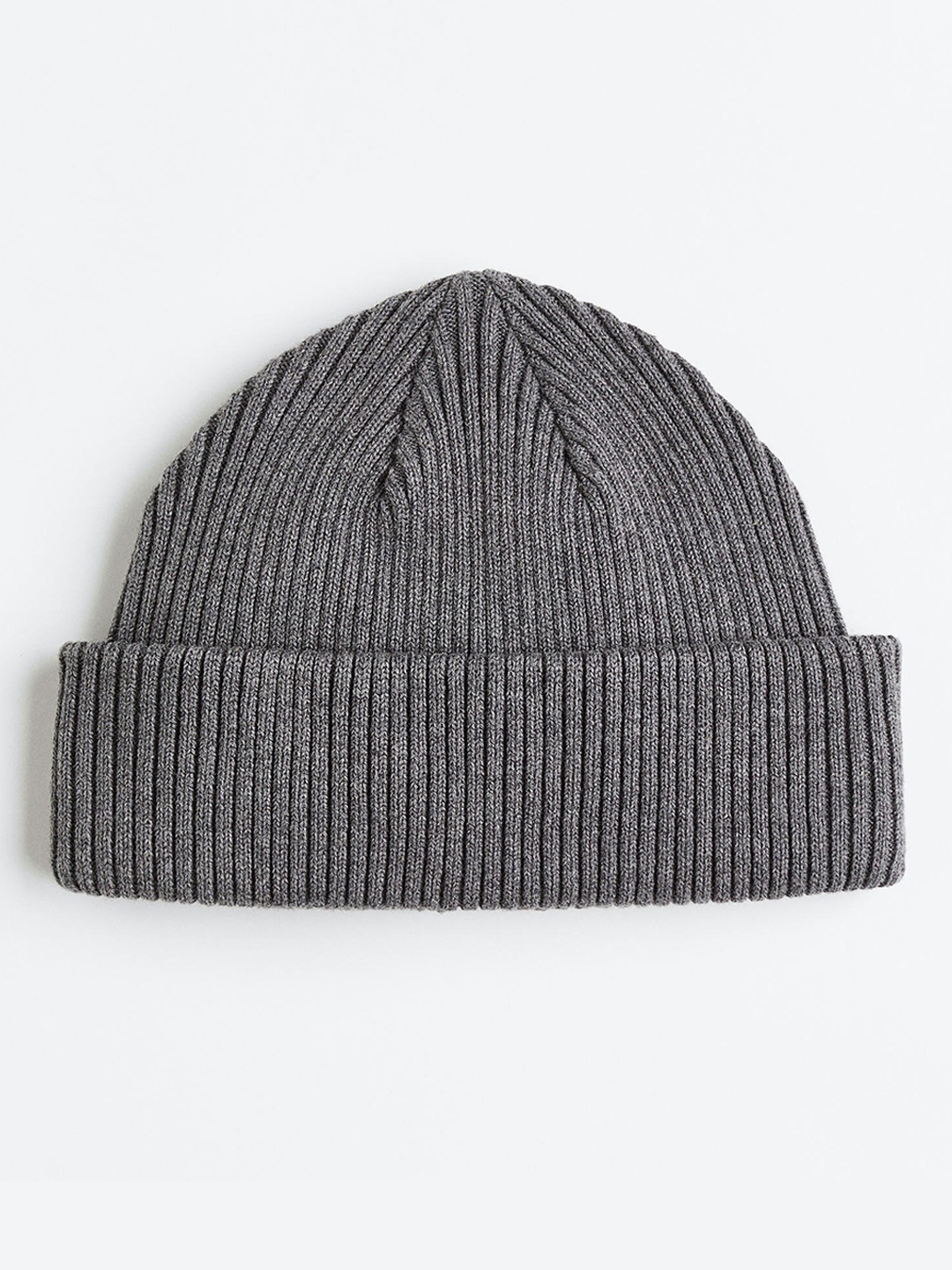H&M Men Rib-Knit Hat, Grey