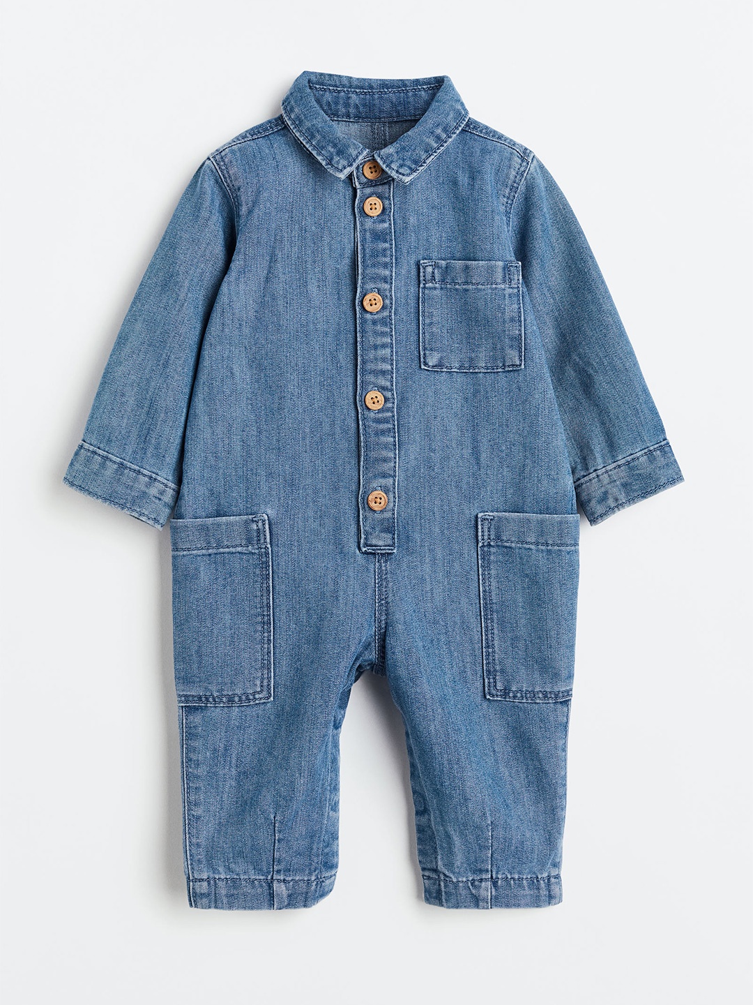 H&M Infant Boys Denim Boiler Suit, Blue