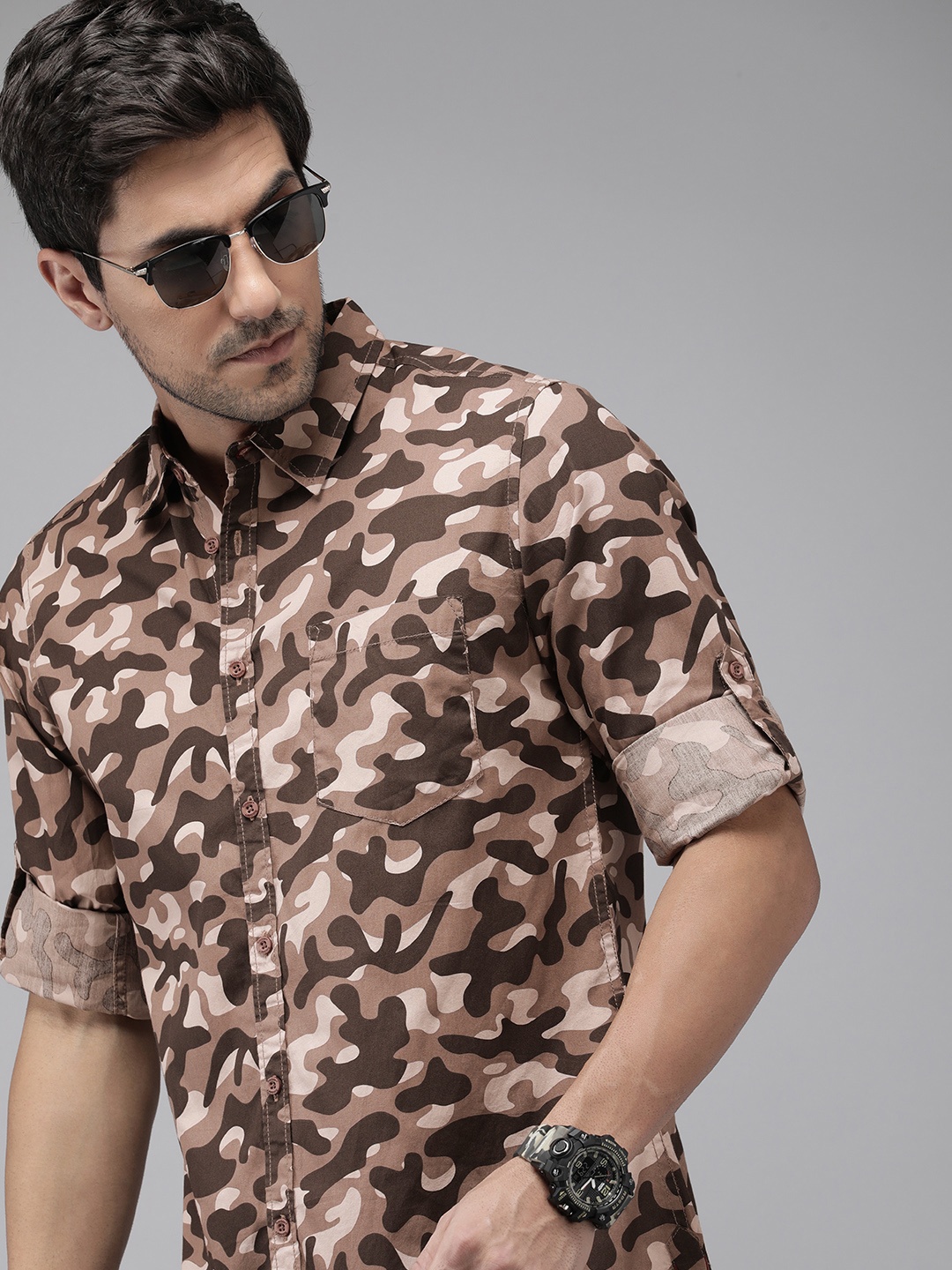 The Roadster Lifestyle Co. Men Pure Cotton Camouflage Printed Casual Shirt, Brown
The Roadster Lifestyle Co. Men Pure Cotton Camouflage Printed Casual Shirt, Brown