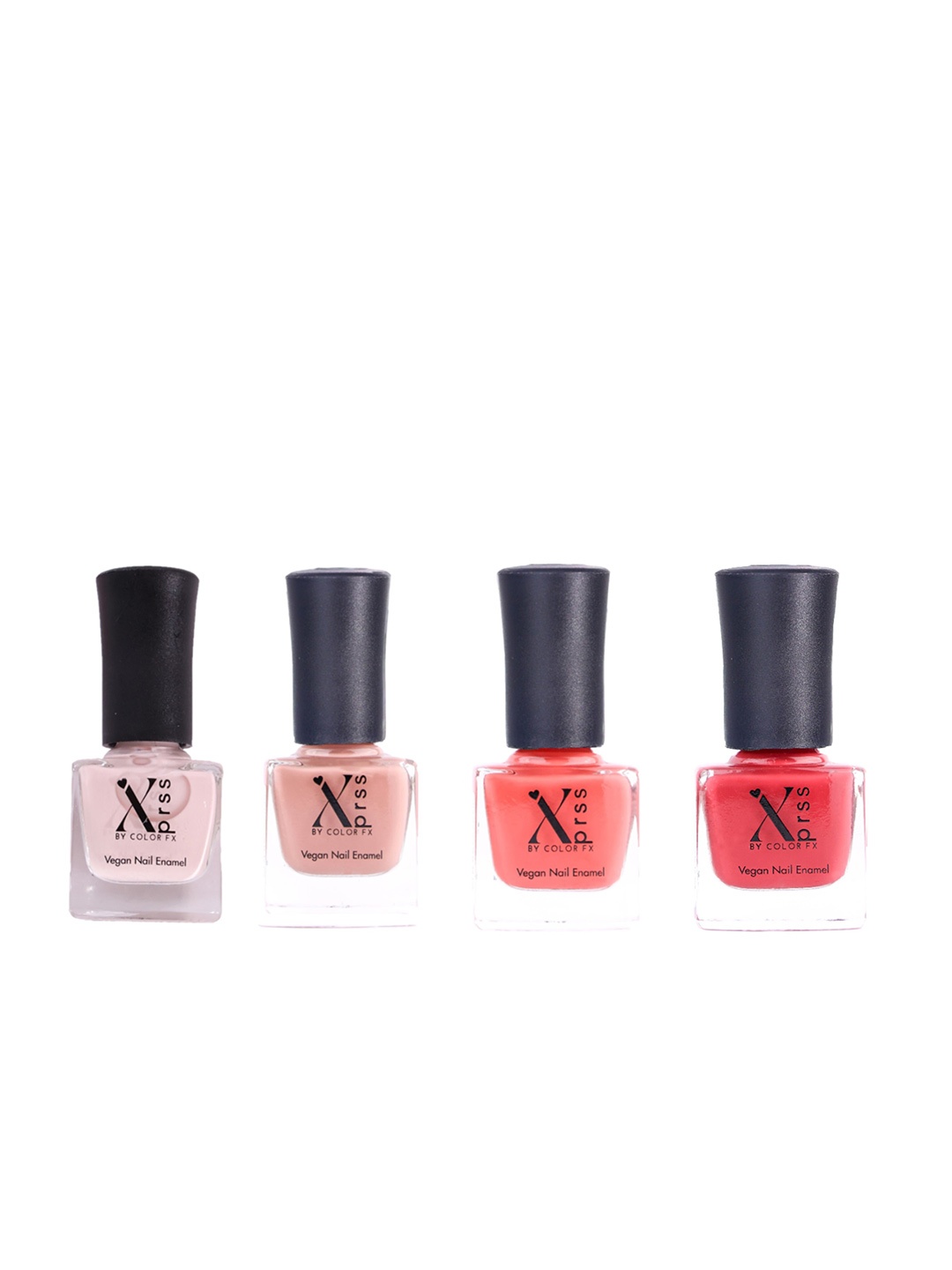 Color Fx Set of 4 Xprss Vegan Long-Lasting Nail Enamels 5 ml Each-Pink Nude 301 - Salmon Pink 302 - Coral 303 - Strawberry Pink 304, Multi
Color Fx Set of 4 Xprss Vegan Long-Lasting Nail Enamels 5 ml Each-Pink Nude 301 - Salmon Pink 302 - Coral 303 - Strawberry Pink 304, Multi