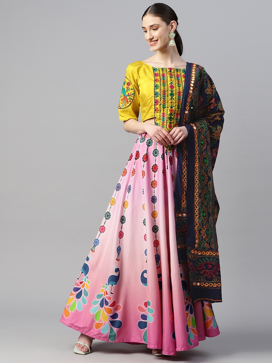 Divine International Trading Co Embroidered Mirror Work Unstitched Lehenga & Blouse, Pink
Divine International Trading Co Embroidered Mirror Work Unstitched Lehenga & Blouse, Pink
