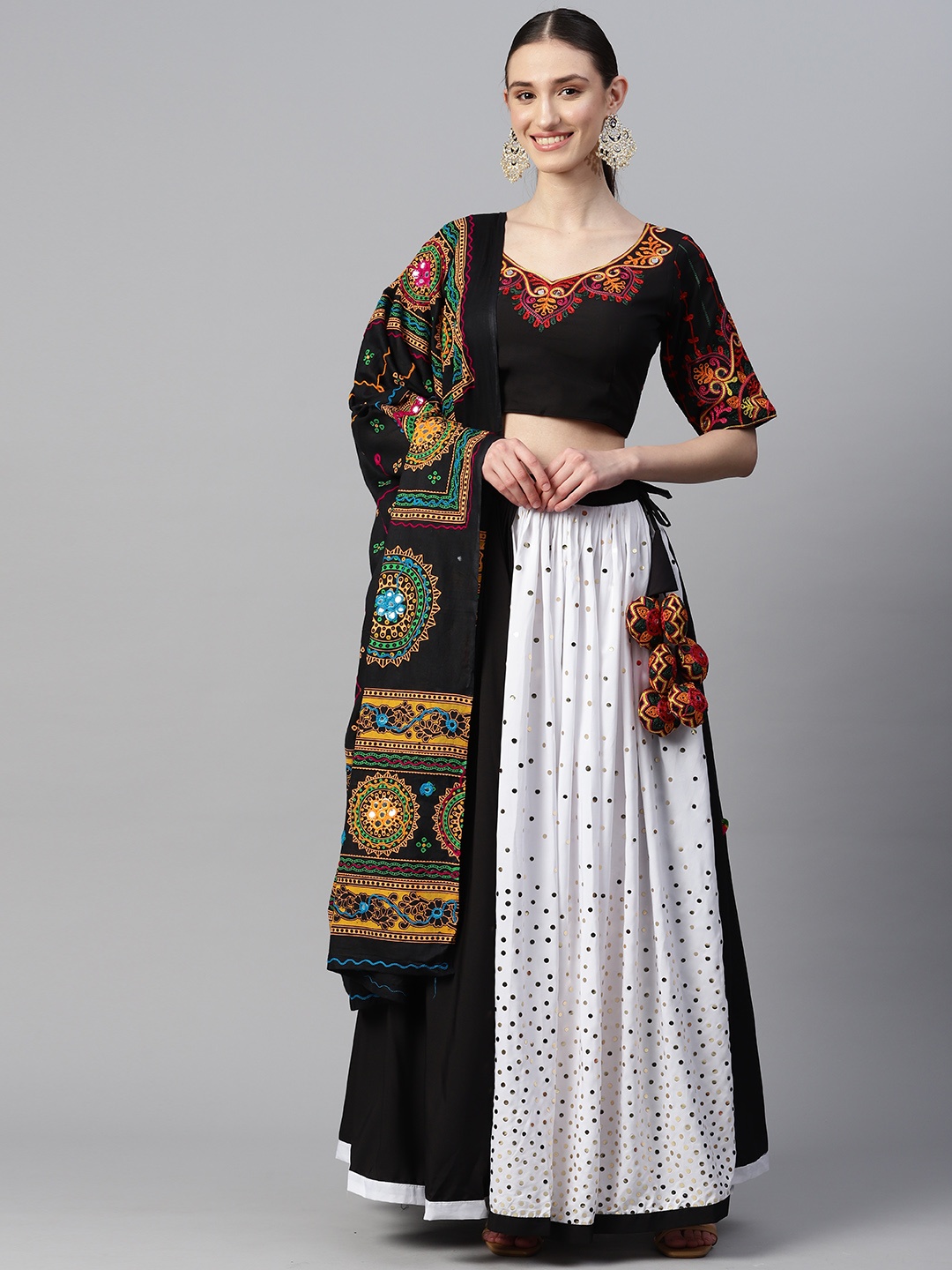 Divine International Trading Co Embroidered Mirror Work Unstitched Lehenga & Blouse With, Black
Divine International Trading Co Embroidered Mirror Work Unstitched Lehenga & Blouse With, Black