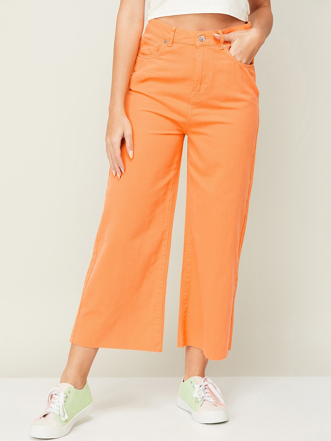 Ginger by Lifestyle Women Mid-Rise Clean Look Reversible Cropped Cotton Jeans, Orange
Ginger by Lifestyle Women Mid-Rise Clean Look Reversible Cropped Cotton Jeans, Orange