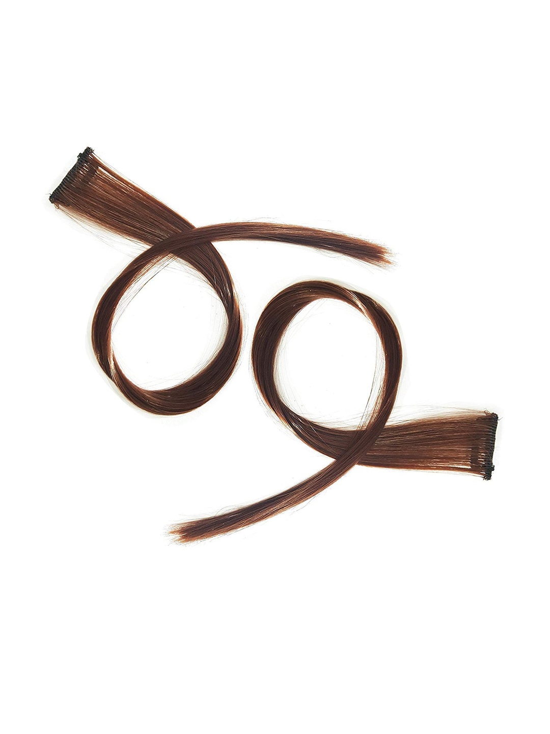 CHANDERKASH Set Of 2 Straight Single Clip Hair Streak Color Hair Extension Highlights, Brown
CHANDERKASH Set Of 2 Straight Single Clip Hair Streak Color Hair Extension Highlights, Brown