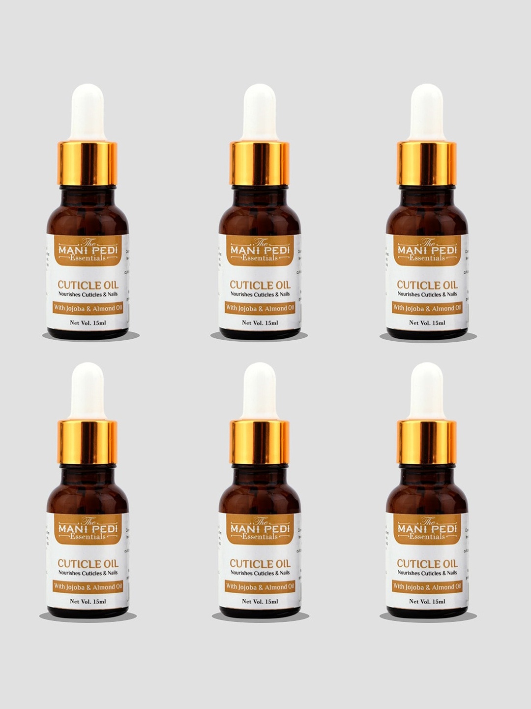 The Mani Pedi Essentials Set Of 6 100% Pure Natural Cuticle Oil - 15 ml Each, Brown
The Mani Pedi Essentials Set Of 6 100% Pure Natural Cuticle Oil - 15 ml Each, Brown