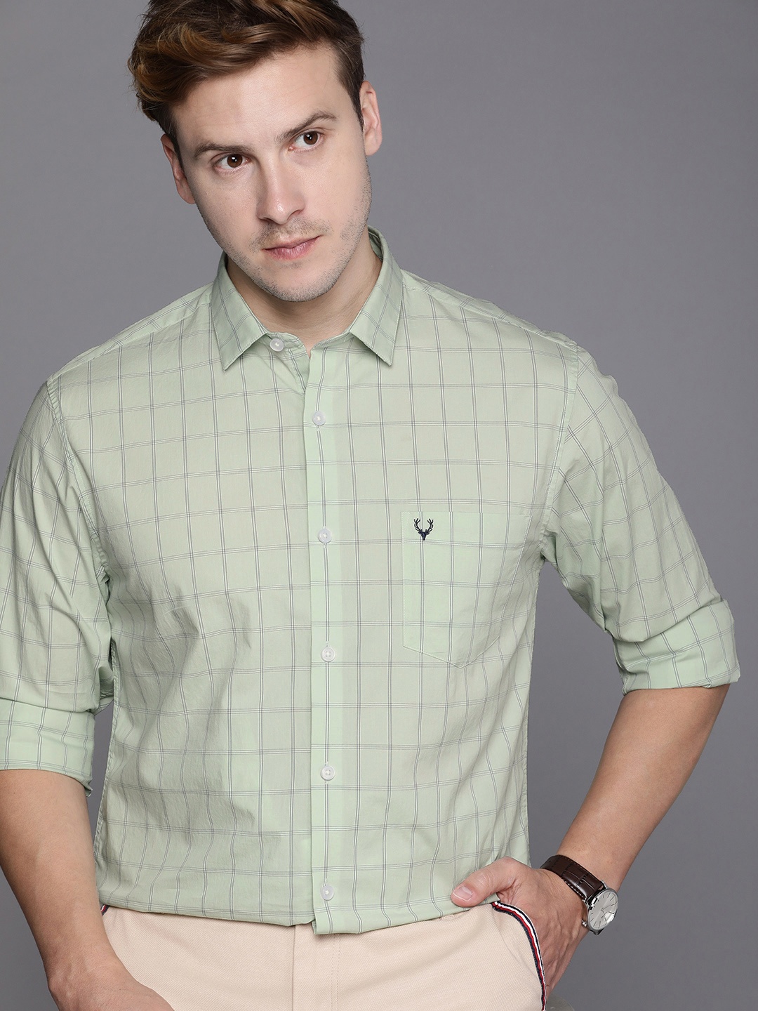 Allen Solly Checked Casual Shirt, Green