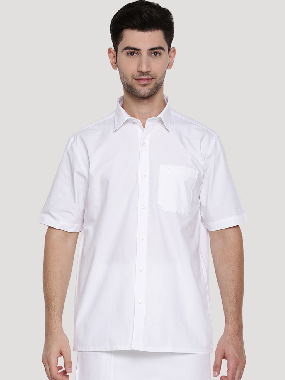 Ramraj Men White Formal Cotton Shirt