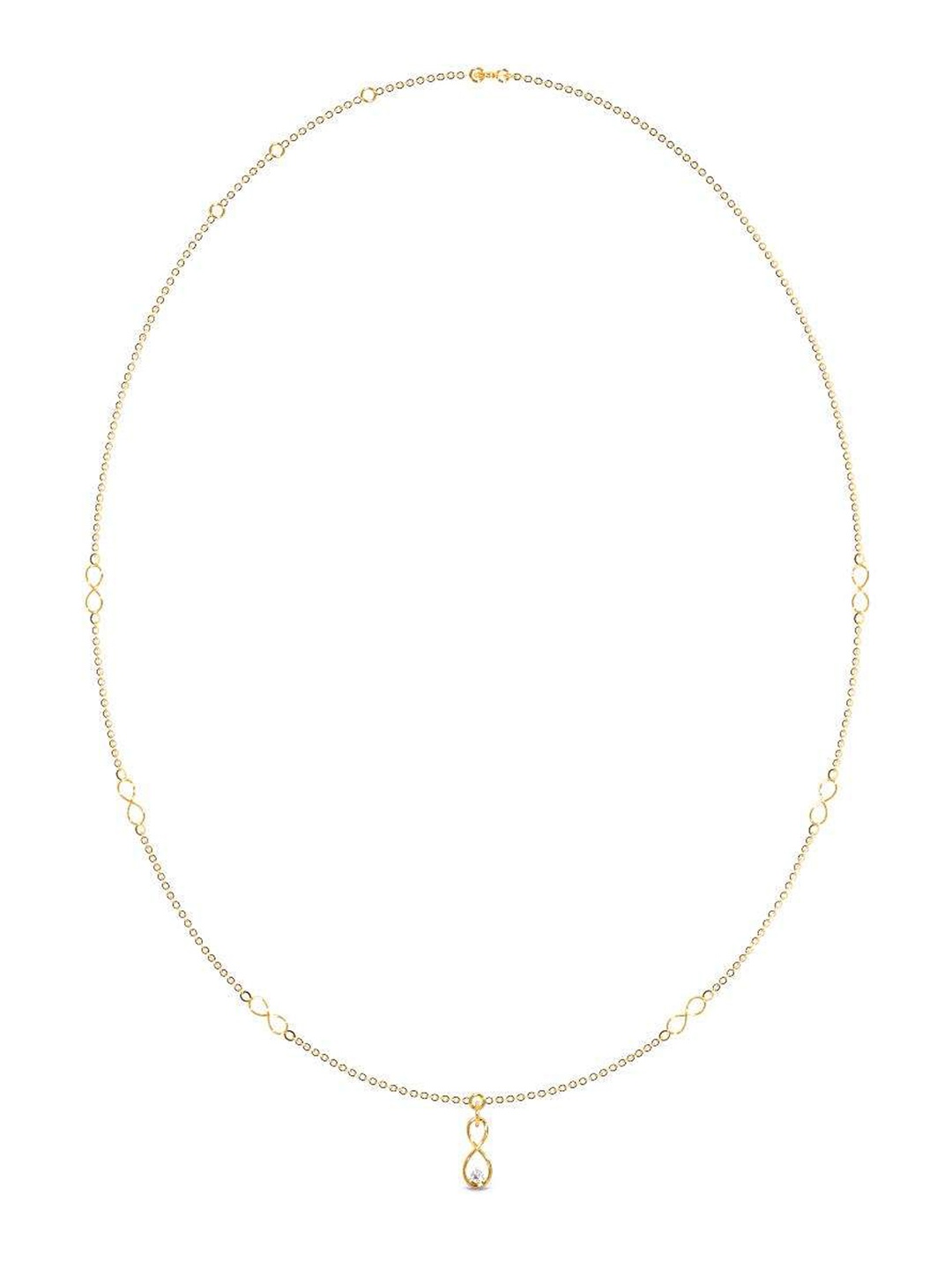 CANDERE A KALYAN JEWELLERS COMPANY 18K Yellow Gold CZ Infinity Shaped Charm Necklace 3 g
CANDERE A KALYAN JEWELLERS COMPANY 18K Yellow Gold CZ Infinity Shaped Charm Necklace 3 g