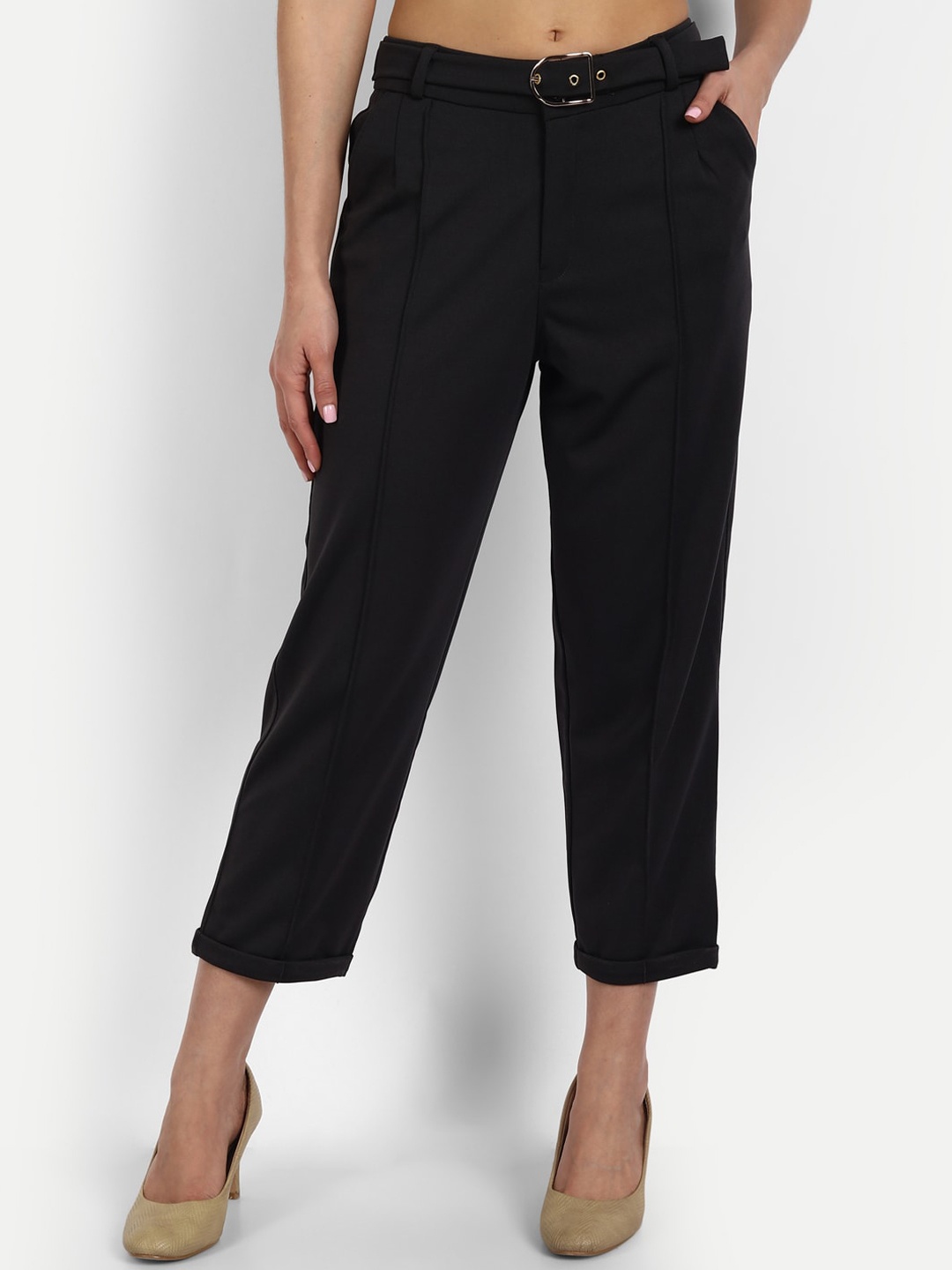 BROADSTAR Women Relaxed Straight Leg Straight Fit High-Rise Easy Wash Pleated Trousers, Black
BROADSTAR Women Relaxed Straight Leg Straight Fit High-Rise Easy Wash Pleated Trousers, Black