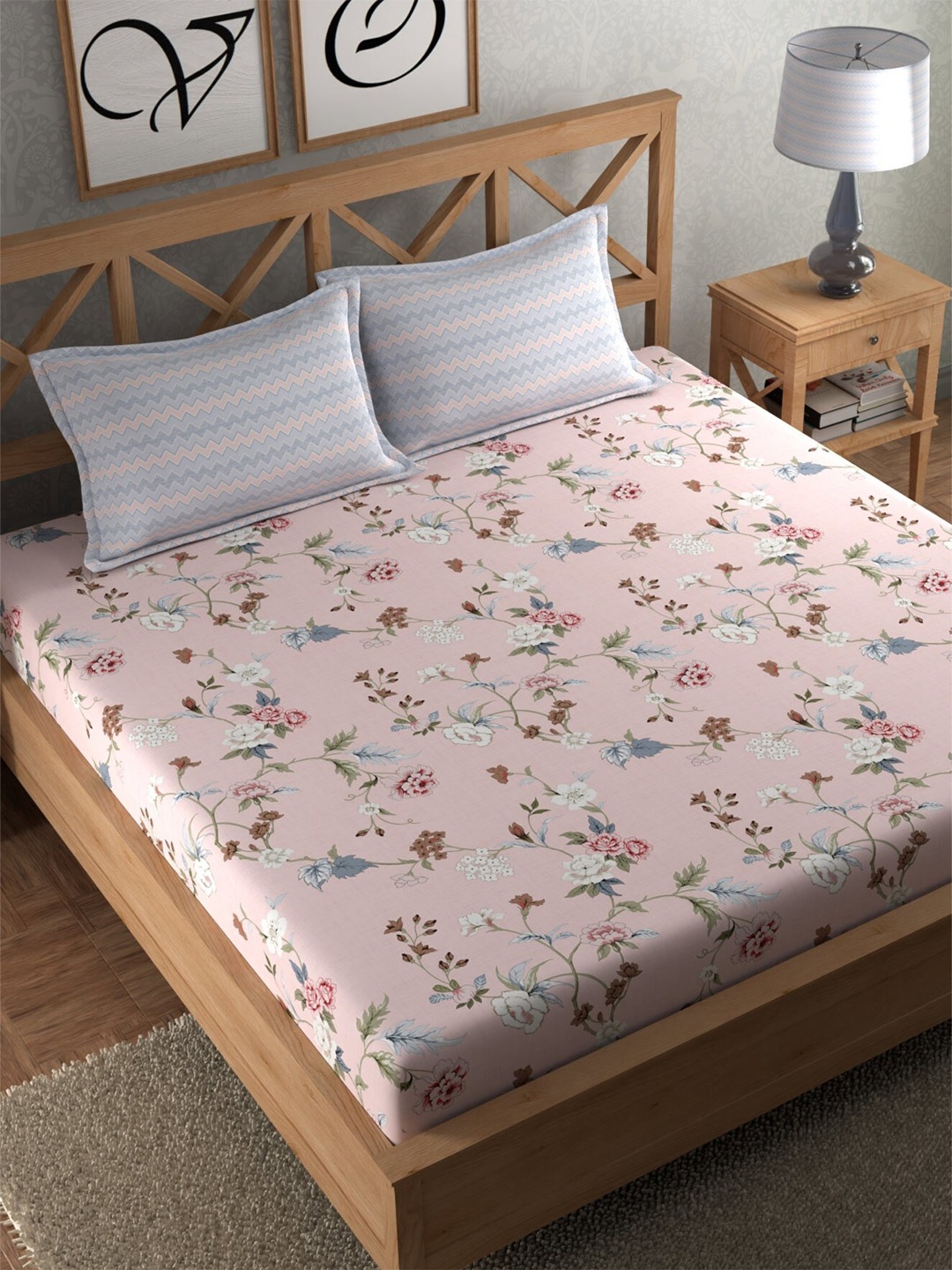 CHHAVI INDIA Pink & Grey Floral Printed 210 TC Flat King Bedsheet With 2 Pillow Covers
CHHAVI INDIA Pink & Grey Floral Printed 210 TC Flat King Bedsheet With 2 Pillow Covers