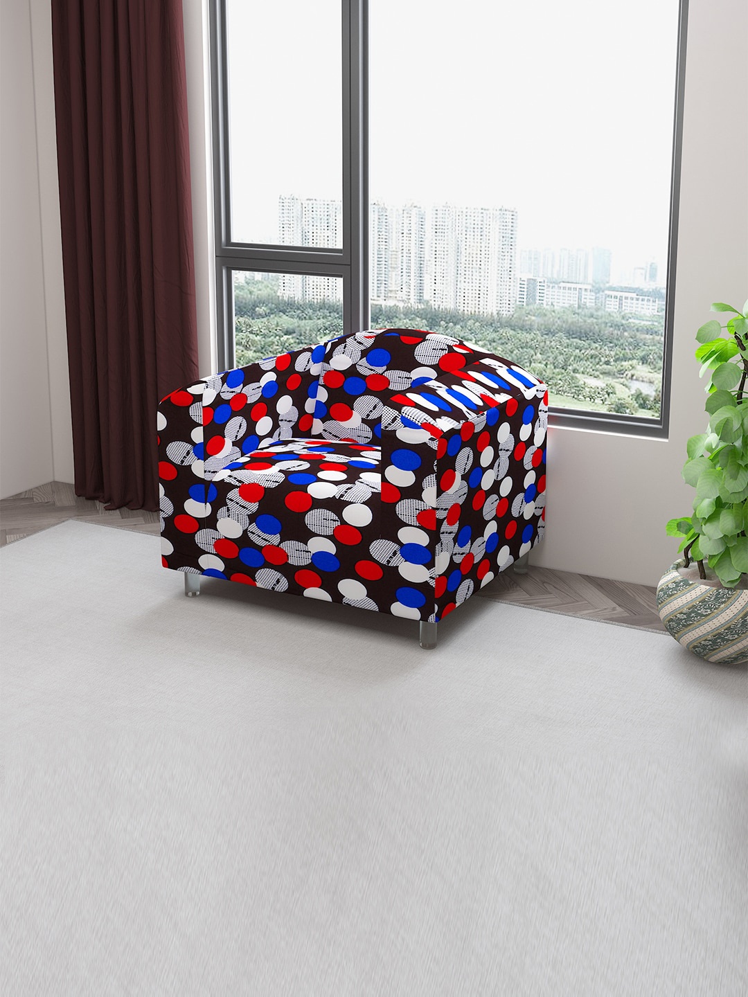 DREAM CARE Brown & Red Printed Stretchable 1-Seater Sofa Cover With Anti Slip Foam Sticks
DREAM CARE Brown & Red Printed Stretchable 1-Seater Sofa Cover With Anti Slip Foam Sticks