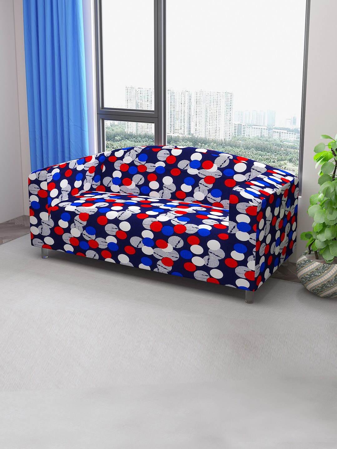 DREAM CARE Blue & Red Printed Stretchable 3-Seater Sofa Cover With Anti Slip Foam Sticks
DREAM CARE Blue & Red Printed Stretchable 3-Seater Sofa Cover With Anti Slip Foam Sticks