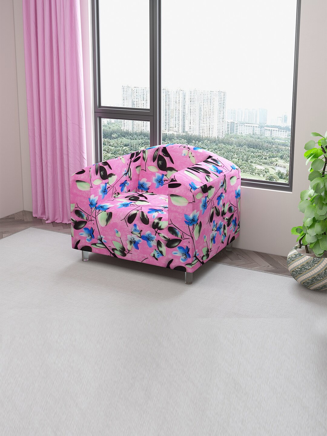DREAM CARE Pink & Blue Floral Printed Stretchable 1-Seater Sofa Cover With Anti Slip Foam Sticks
DREAM CARE Pink & Blue Floral Printed Stretchable 1-Seater Sofa Cover With Anti Slip Foam Sticks