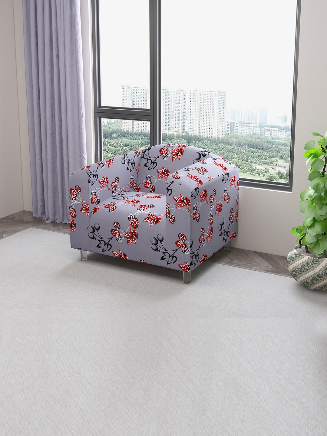 DREAM CARE Lavender Printed Stretchable 1-Seater Sofa Cover With Anti Slip Foam Sticks
DREAM CARE Lavender Printed Stretchable 1-Seater Sofa Cover With Anti Slip Foam Sticks