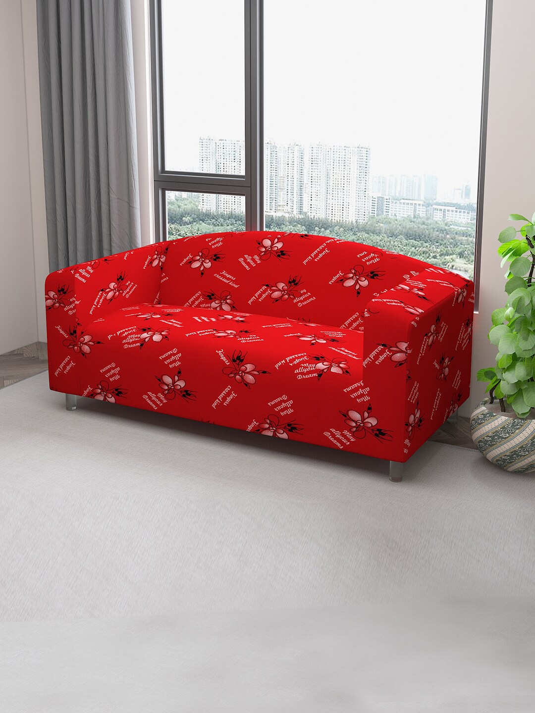 DREAM CARE Red & Black Printed Stretchable 3-Seater Sofa Cover With Anti Slip Foam Sticks
DREAM CARE Red & Black Printed Stretchable 3-Seater Sofa Cover With Anti Slip Foam Sticks