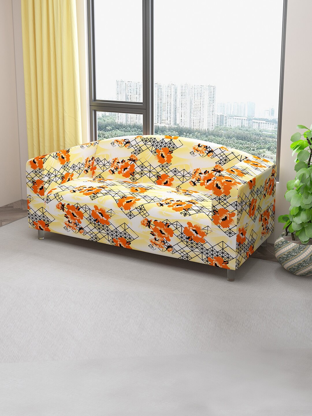 DREAM CARE Yellow Printed Stretchable 3-Seater Sofa Cover With Anti Slip Foam Sticks
DREAM CARE Yellow Printed Stretchable 3-Seater Sofa Cover With Anti Slip Foam Sticks