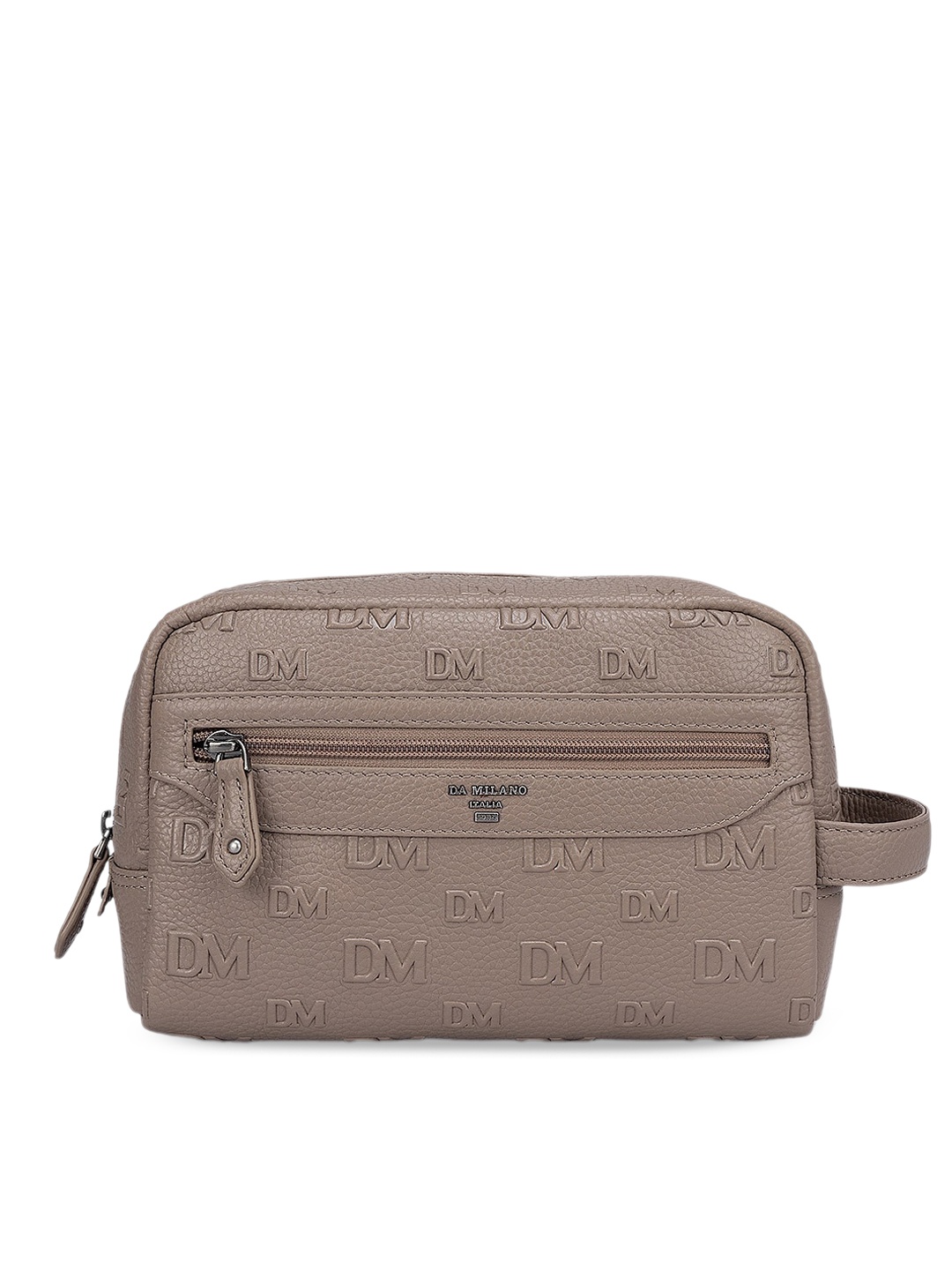 Da Milano Textured Travel Pouch, Grey